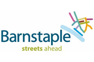 Words 'Barnstaple streets ahead' alongside a logo which shows a network of Barnstaple streets in different colours Devon-based contractors to start work on Barnstaple Pannier Market