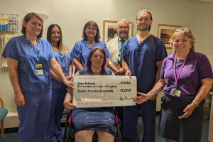 NDDH Cheque Presentation WEB.png Crematorium raises funds for North Devon's hospital charity