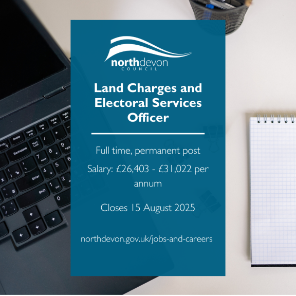 Graphic showing laptop and notebook with job details overlaid