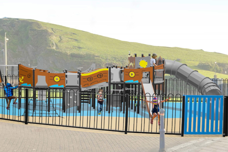 Artists impression of the play equipment for Ilfracombe seafront
