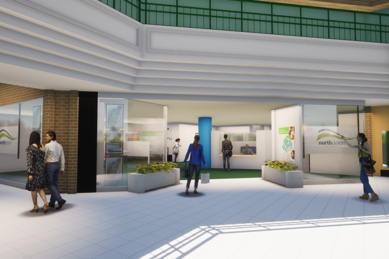An impression of how the town centre hub in Green Lanes will look
