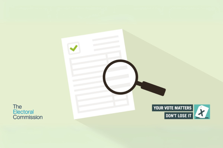 Graphic of a magnifying glass over a piece of paper