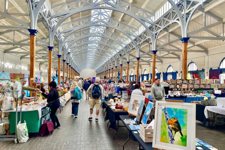 The inside of the pannier market