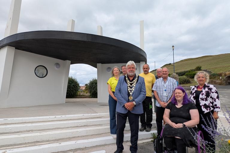 Councillors from NDC and ITC outside the new public conveniences in Ilfracombe