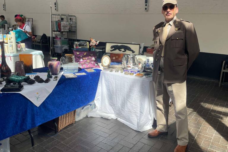 David at his Collectibles and Antiques stand