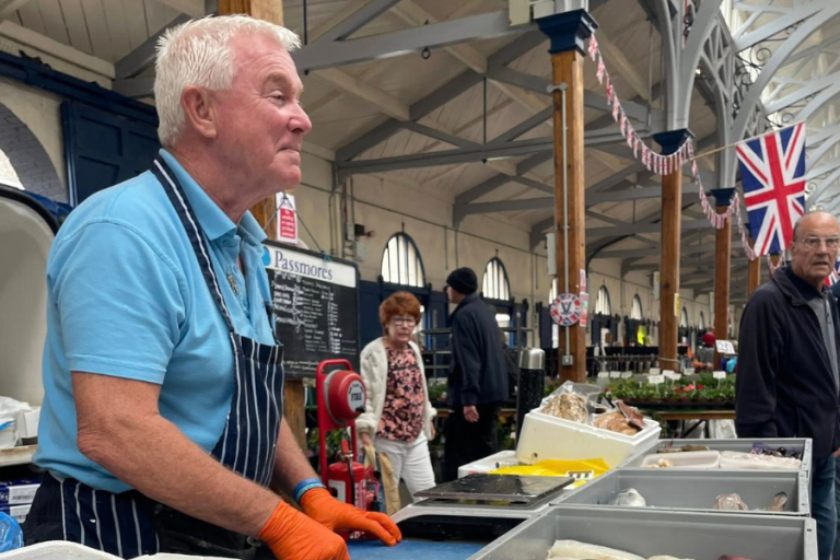 Man behind Passmores stand