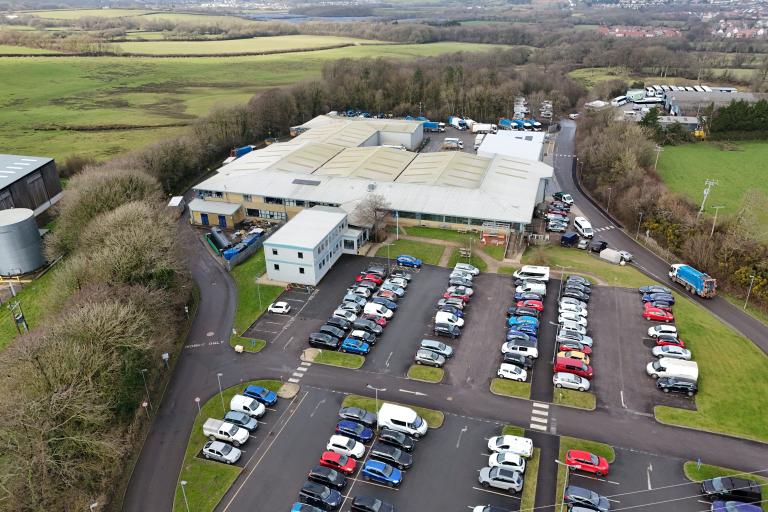 Top view of brynsworthy environment centre building