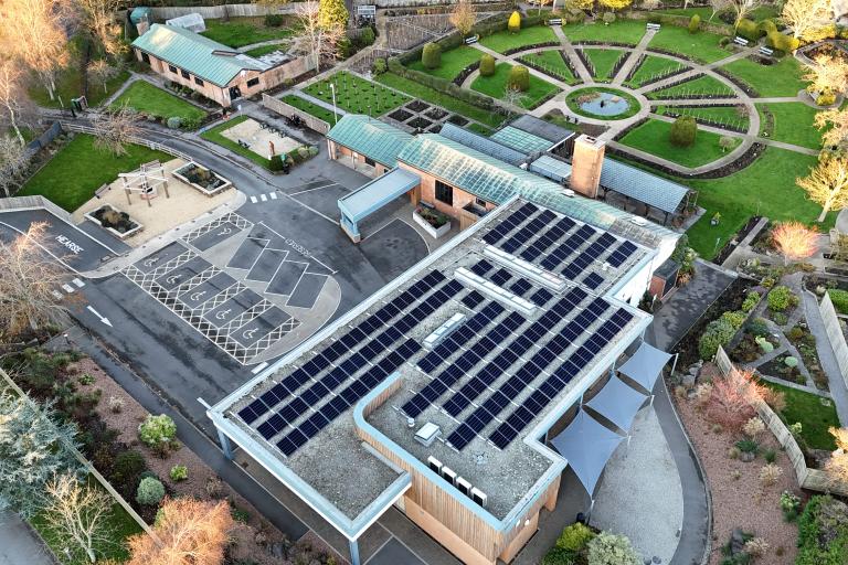 Crematorium solar panels