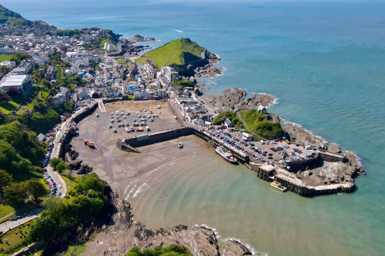 Ilfraocmbe harbour drone shot
