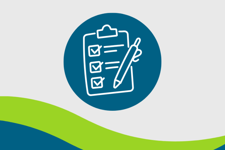 Notepad icon with NDC blue and green background