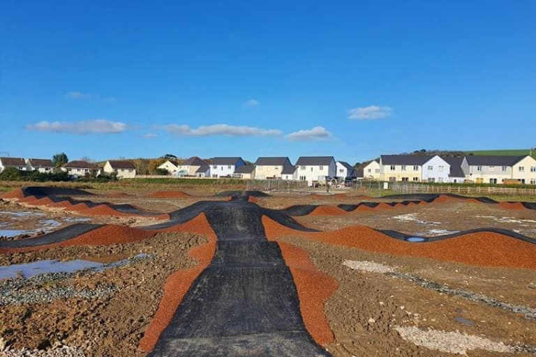 BMX track with many ramps