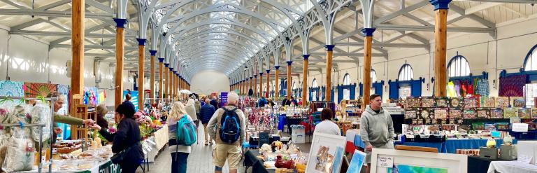 The inside of the pannier market